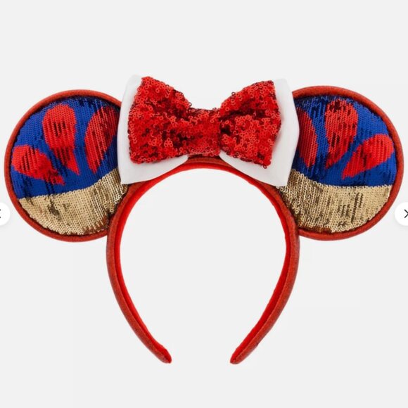Disney Parks Princess Snow White Minnie Sequin Headband Ears Adult 2024 - NEW